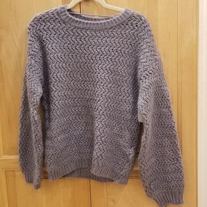 Vero Moda Freja Balloon Sleeve Sweater Grey Purple NWT SZ XS